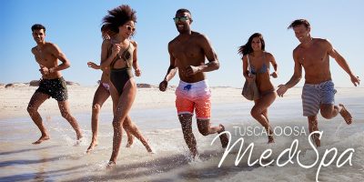 a group of people on a beach