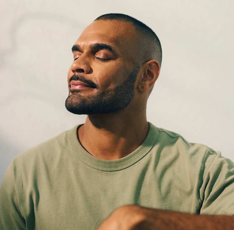 a man looking at the camera