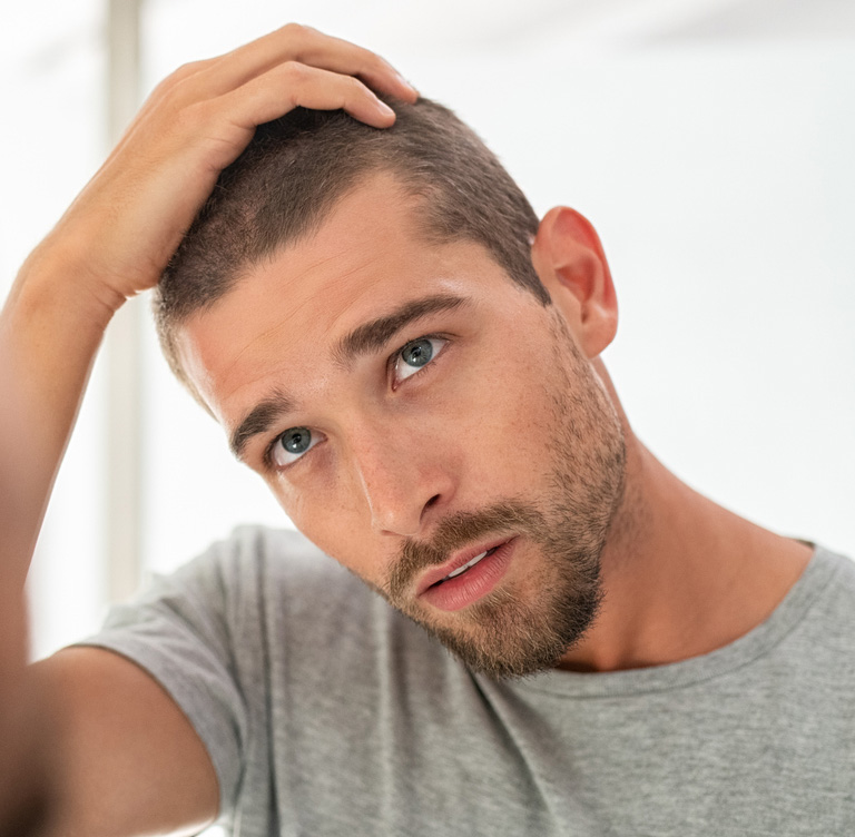a man looking at the camera