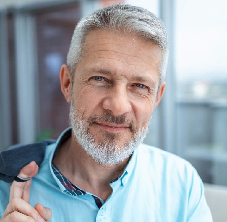 a man looking at the camera